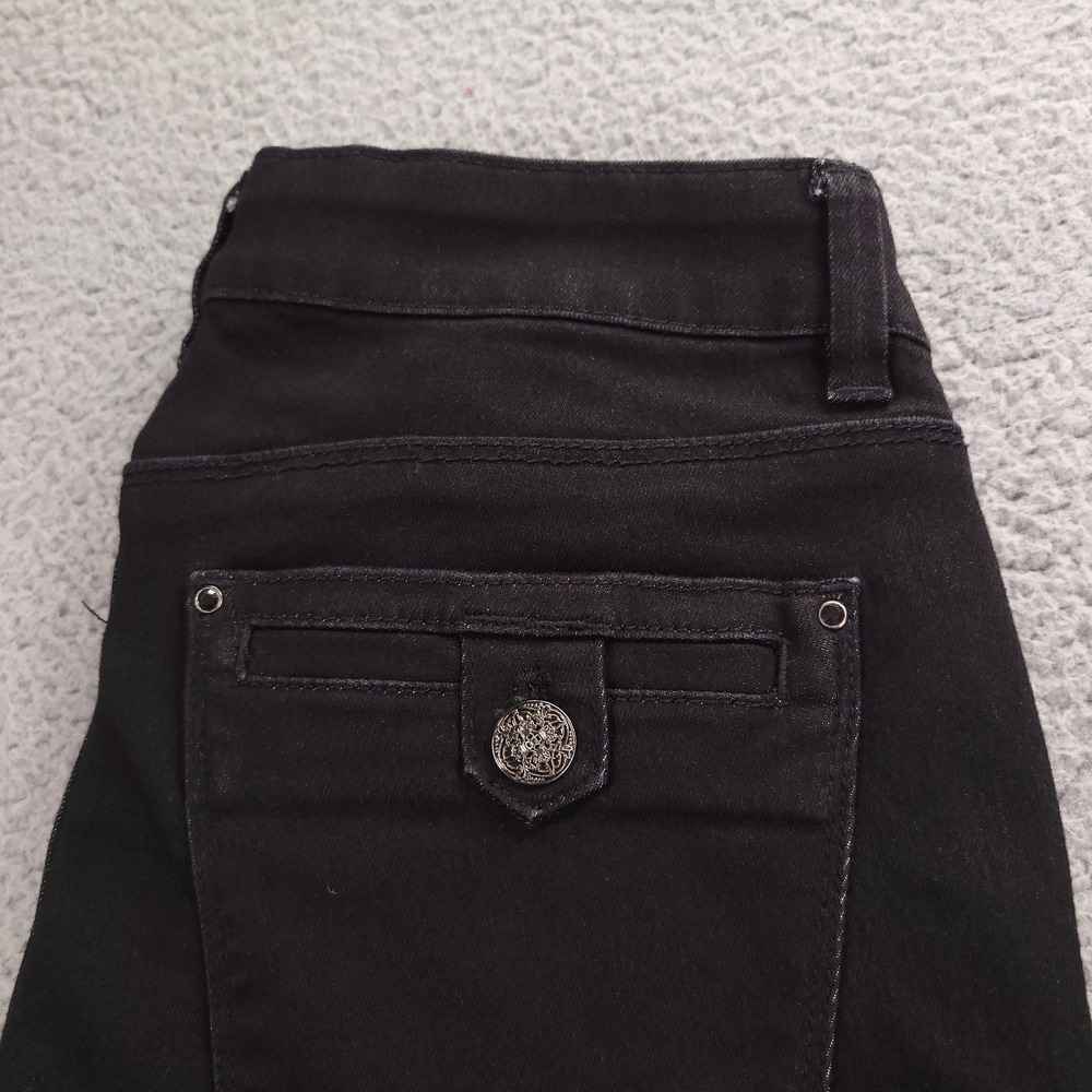 WHBM Jeans Size 6 Skinny Flare Leg Mid Rise Black Stretch Denim 29x33 - Picture 5 of 16